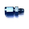 ALUMINUM AN FEMALE TO AN MALE SWIVEL REDUCER, THEY ARE BLUE IN COLOR.