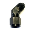BLACK ALUMINUM AN FEMALE TO AN MALE 45* SWIVEL,AND THEY ARE BLACK IN COLOR.