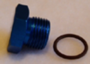 BLUE ALUMINUM PORT PLUG