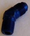 45* AN ADAPTER(ALUMINUM),AND THEY ARE BLUE IN COLOR.