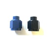 ALUMINUM FLARE CAP,AND THEY ARE BLUE IN COLOR.