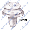 A14269 DOOR PANEL RETAINER,TOP HEAD DIA: 13MM,MIDDLE HEAD DIA: 15.5MM,BOTTOM HEAD DIA: 18MM,STEM LENGTH 14MM,STEM DIA: 9.5MM,OVERALL LENGTH: 20.5MM,WHITE NYLON,(TOYOTA:67771-01010,67771-12010:ISUZU:8942264920:MAZDA:9927-40-825).