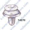 A14270 DOOR PANEL RETAINER,TOP HEAD DIA: 13MM,MIDDLE HEAD DIA: 15.5MM,BOTTOM HEAD DIA: 18MM,STEM LENGTH 14MM,STEM DIA: 9.5MM,OVERALL LENGTH: 20.5MM,BLUE & NATURAL NYLON,(67771-22010).