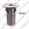 A19721 FENDER LINING,SCREW GROMMET #12 SCREW SIZE,HEAD DIA: 20MM,STEM LENGTH 22MM,FITS IN 8MM X 8MM HOLE,AVALON,CAMRY,RAV 4,SOLARA & TACOMA,1995-ON,BLACK NYLON,(90189-06157).
