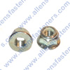 METRIC NYLOC FLANGE LOC NUT (SMOOTH),ARE ZINC PLATED AND WRENCHING/HEX SIZE IS LISTED.