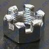 CHROME SLOTTED HEX NUTS,FINE THREAD,CHROME PLATED,WRENCHING/HEX SIZE IS LISTED.