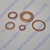 A14866 COPPER WASHER,8mm screw size,8.2mm I.D. X 11.8mm O.D. X 0.8mm THICK.