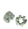 SLOTTED HEX NUT (FINE),GRADE 2,ZINC PLATED (SILVER),WRENCHING/HEX SIZE LISTED.